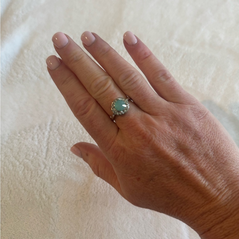 Elegant Silver and Blue Gemstone Ring